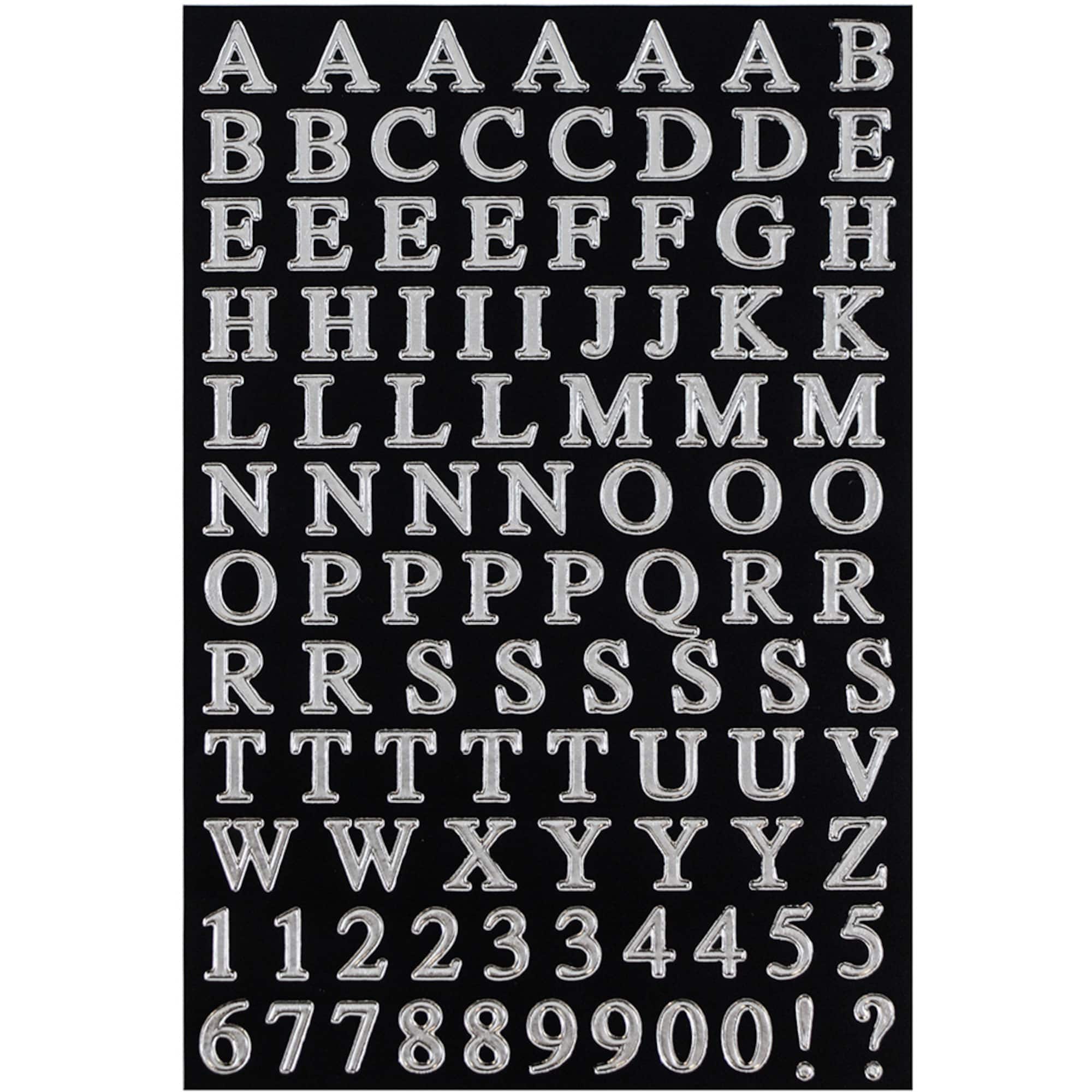JAM Paper Silver Upper & Lower Case Alphabet Letter Stickers
